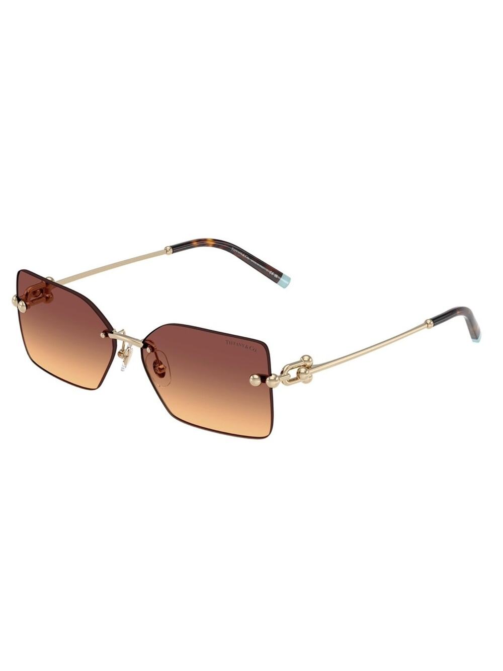 New Tiffany & Co TF3088 618978 Rimless Gradient Brown Sunglasses Authentic